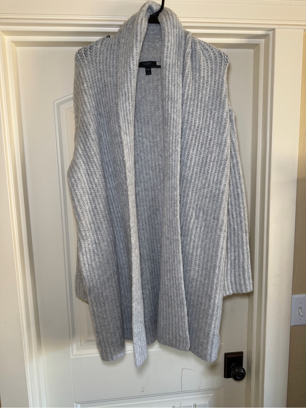 J. Crew Light Gray Open-Front Ribbed Sweater Cardigan - Women
